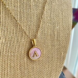 Dyed MOP Initial A Necklace New